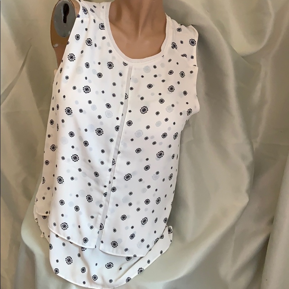 LOFT Mixed-Media Sleeveless Blouse